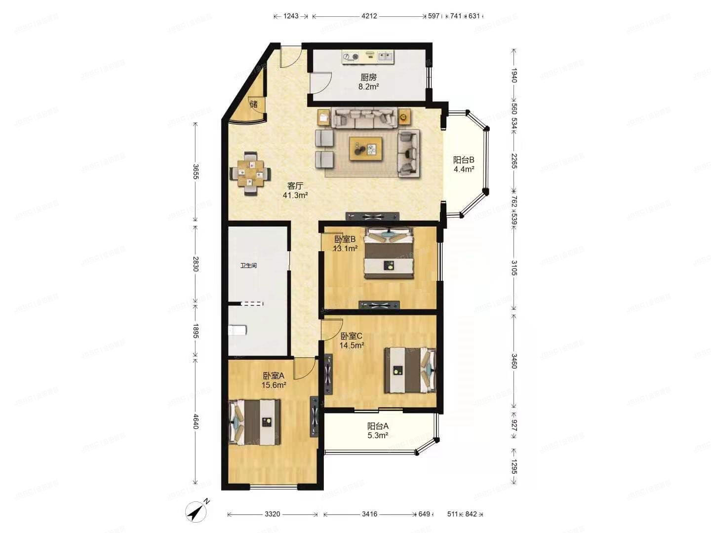 海淀区 远大园六区7号楼12层15E号（世纪城）