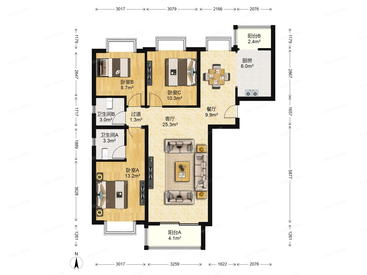顺义区 双兴北区甲6号楼8层803（双兴北区）