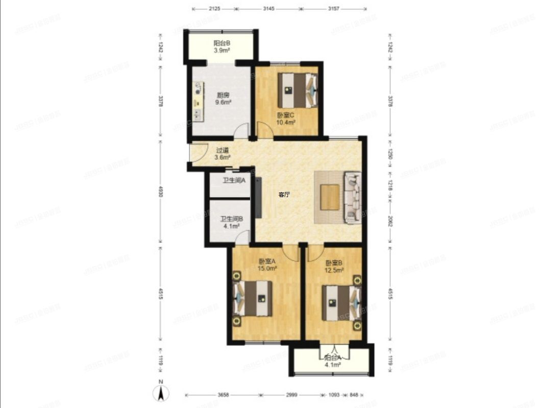 顺义区 裕龙花园六区20号楼2层三单元201（裕龙六区）
