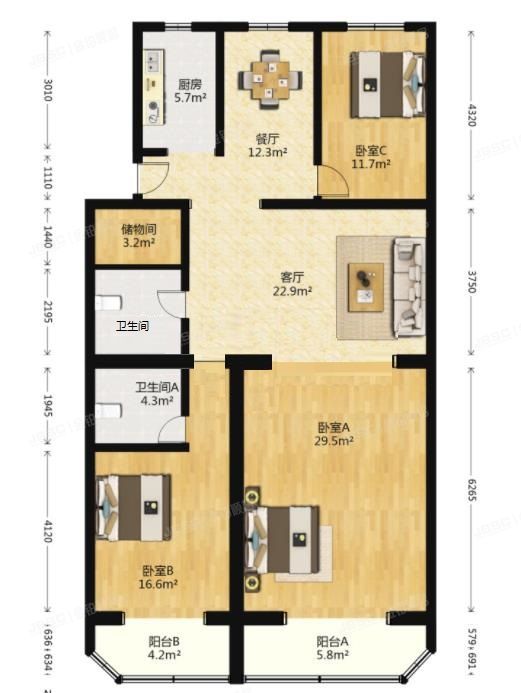 东城区 胜古中路1号院3号楼6单元6122号（安贞苑）