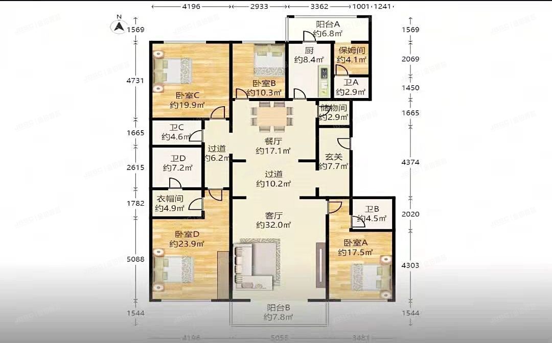 西城区 真武庙路二条10号楼9层2单元1001、1003号（金融世家）