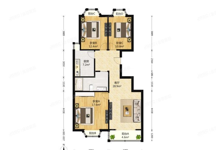 丰台区 梅市口路12号院8号楼3单元1102（民岳家园西区）
