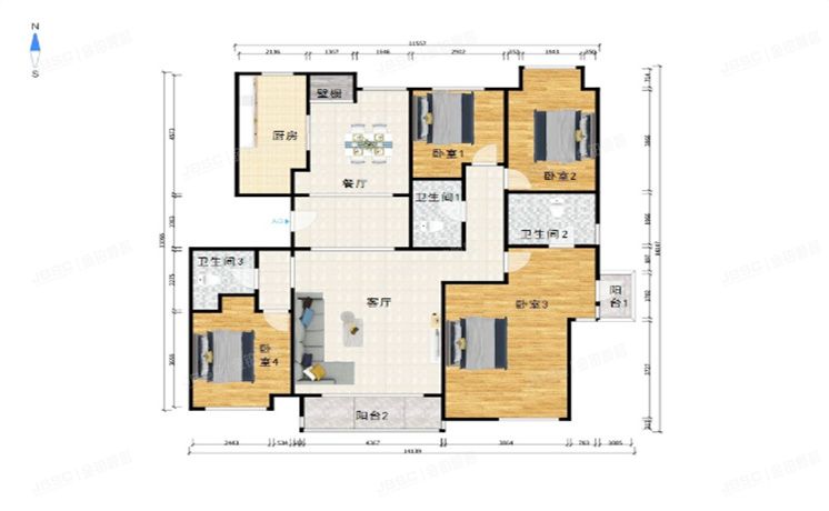 丰台区 石榴庄南里66号院7号楼4层2单元401室（世华水岸）