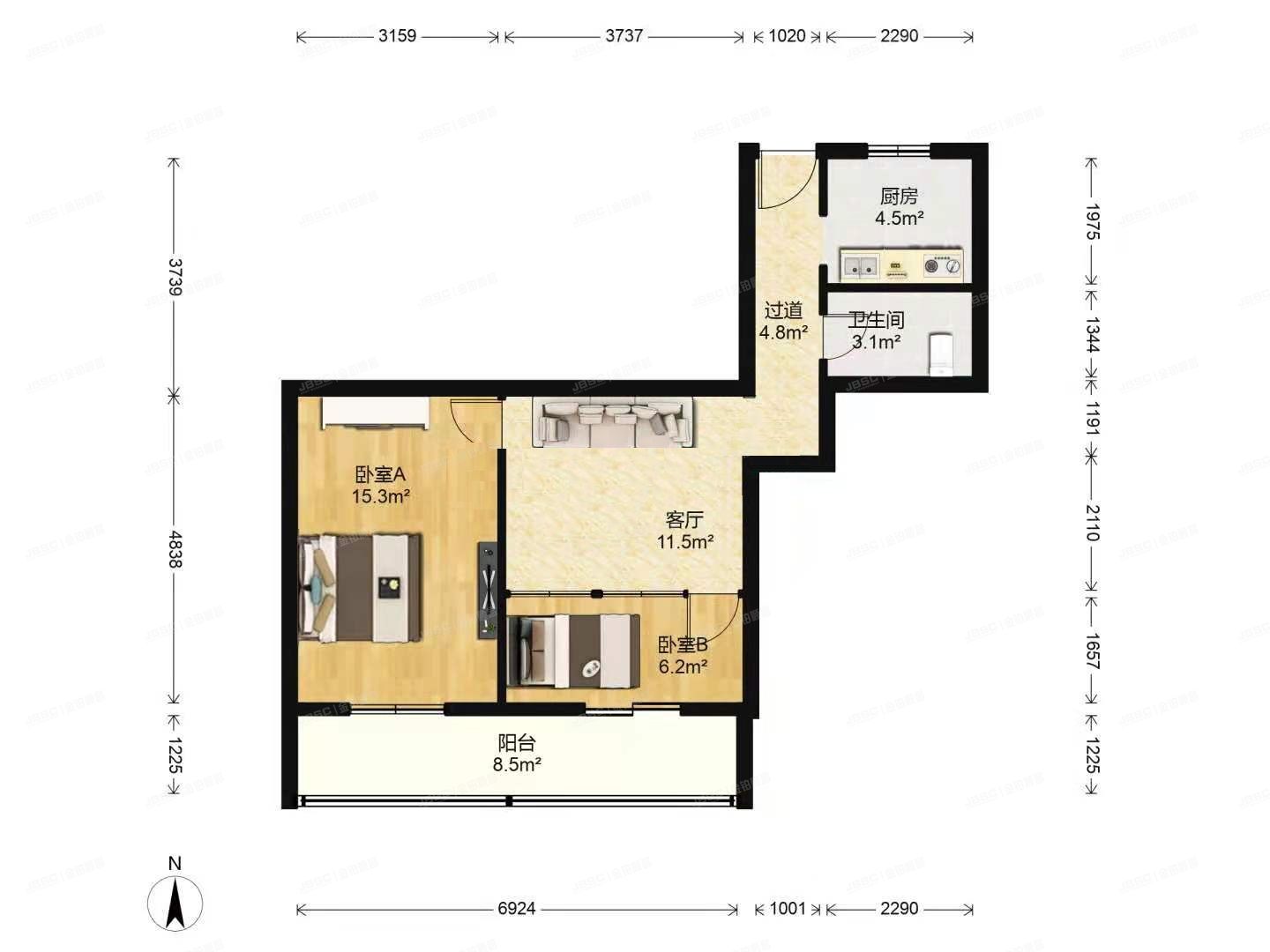 石景山区 苹果园二区9号楼16层1604号（苹果园二区）