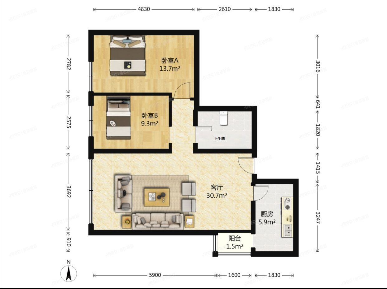 丰台区 高楼5号院3楼17层1703（建名苑）经适房管理