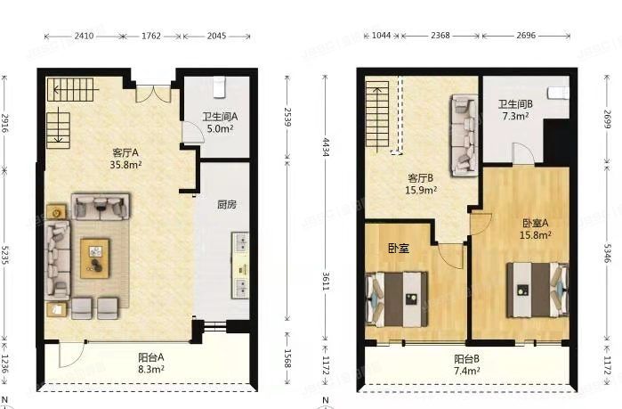 朝阳区 北四环东路115号院2号楼802室（三空间家园）复式