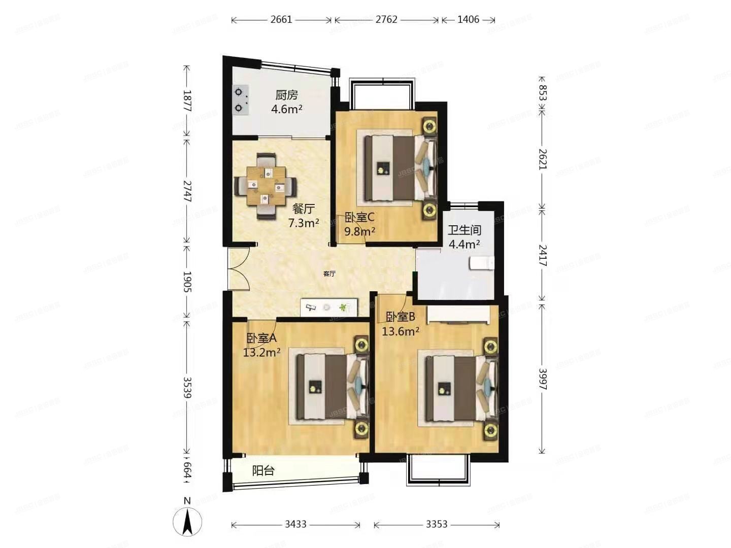 通州区 杨庄南里95号楼3单元601（世纪星城）