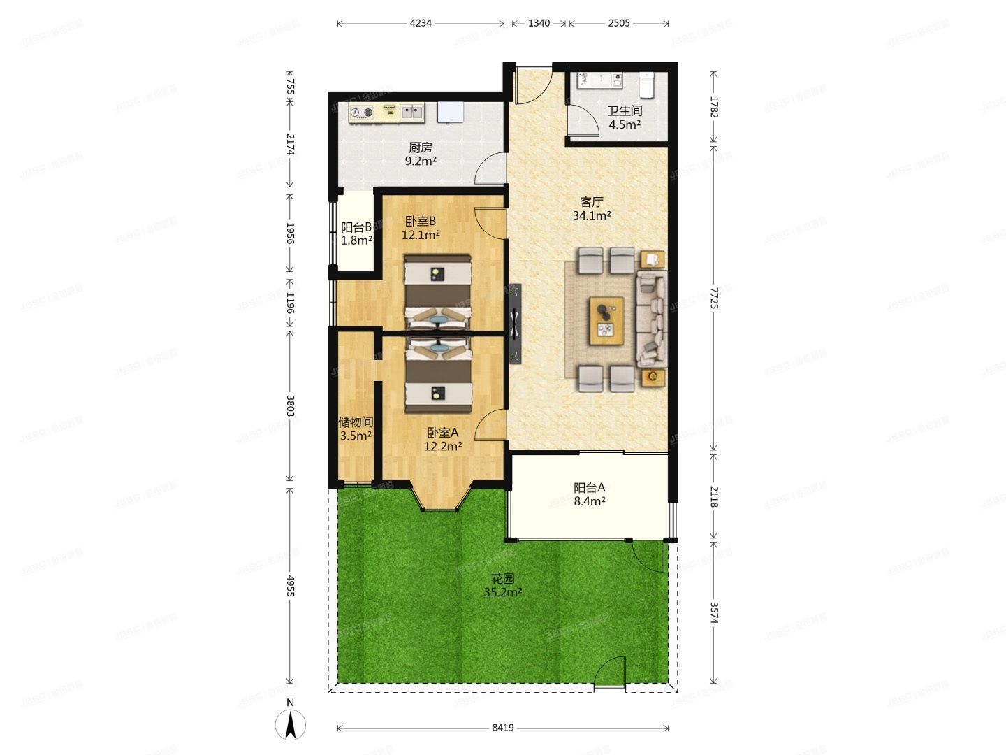 大兴区-旧宫 润星家园22号楼1层2单元104