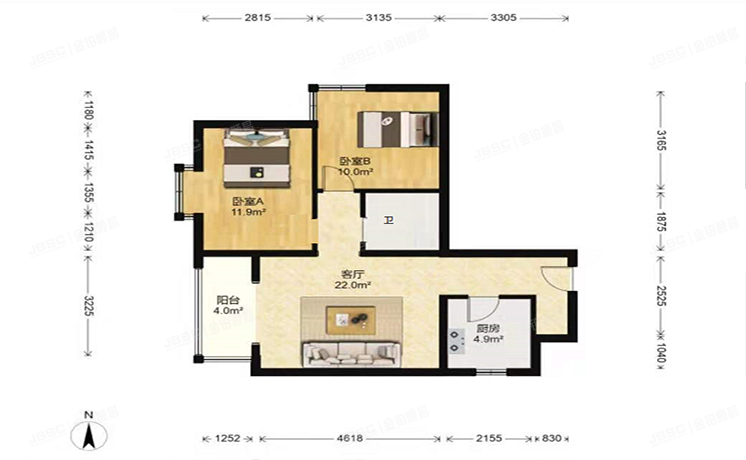 海淀区 蓝靛厂烟树园7号楼1层1B（烟树园小区）