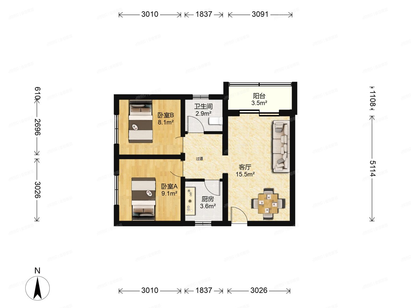 大兴区 黄村镇清源西里1号楼3层306（清源西里）