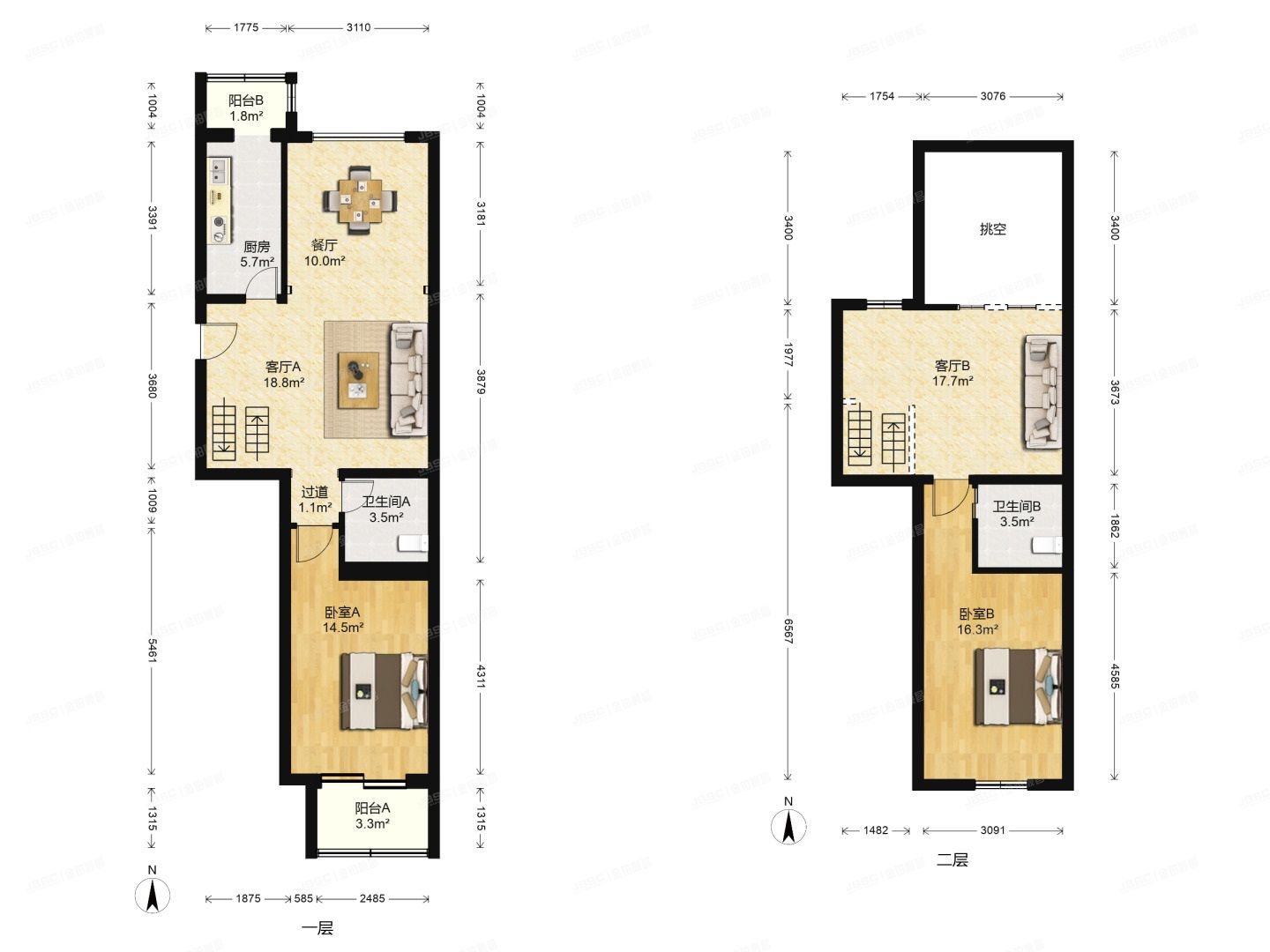 西城区 新街口西里二区3号楼05单元（新街口西里二区）复式按经适房管理