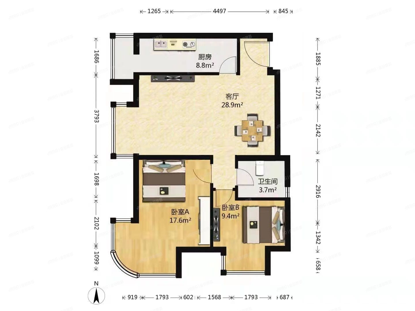 朝阳区 百子湾西里102号楼6层4单元603（金都杭城二期）