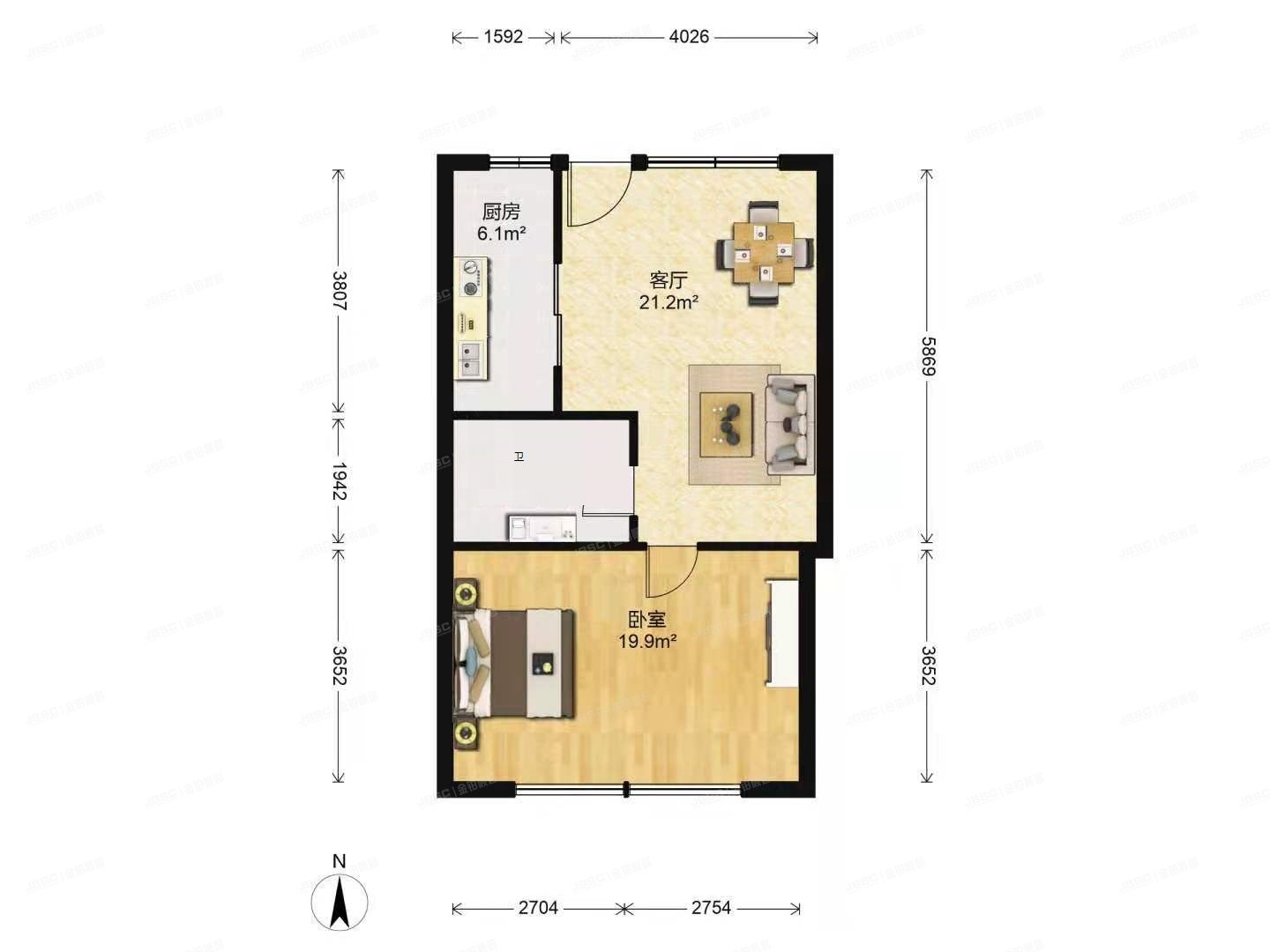 西城区 香炉营头条33号院2号楼6层612（庄胜商住楼）