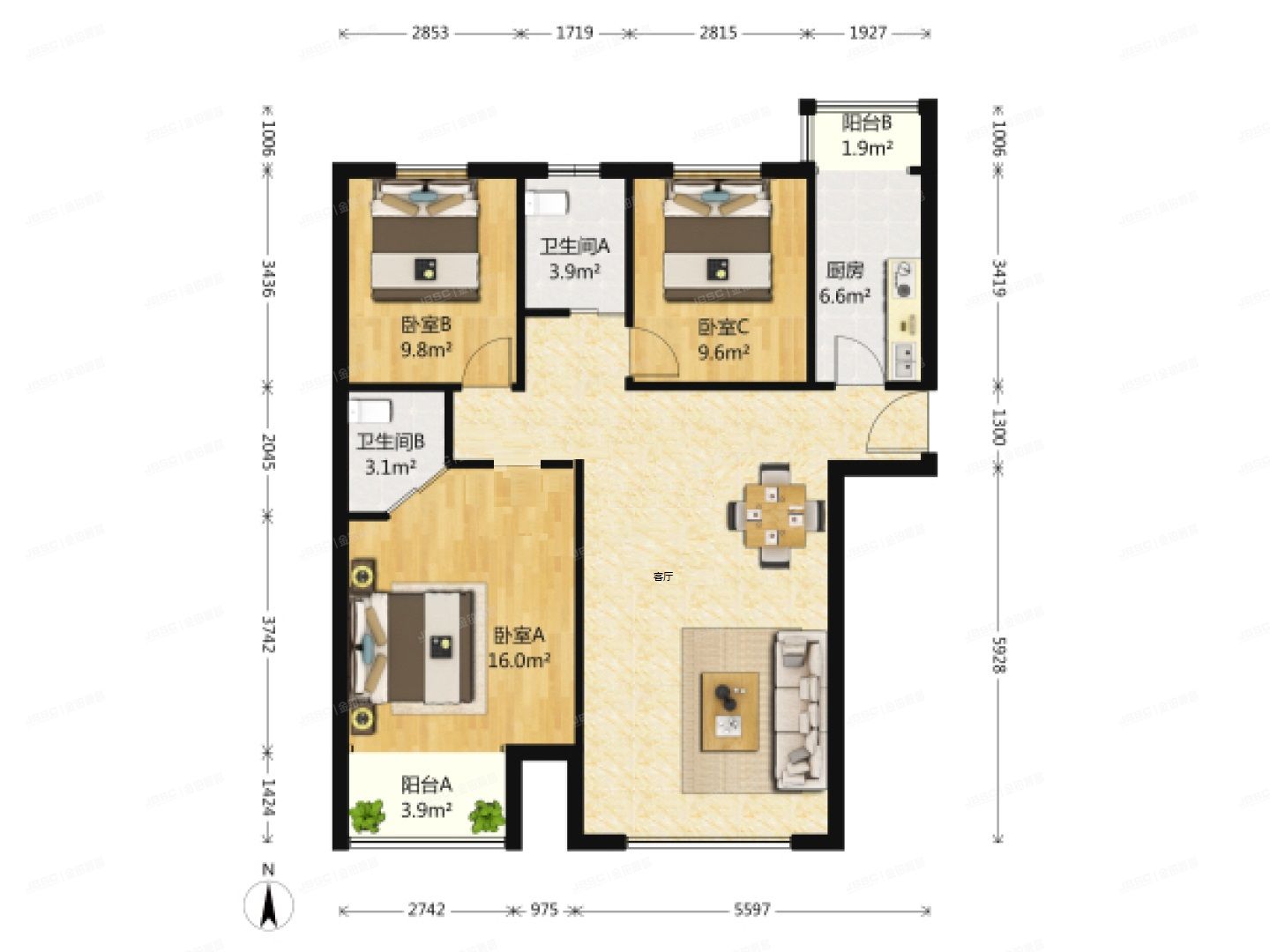 顺义区 绿港家园一区3号楼16层1单元1603（金汉绿港一区）