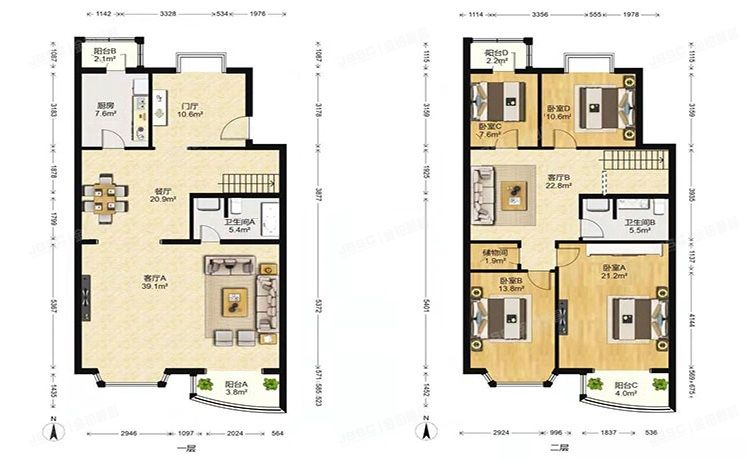 通州区 群芳一园105号楼3至4层3单元303号（久居雅园）复式