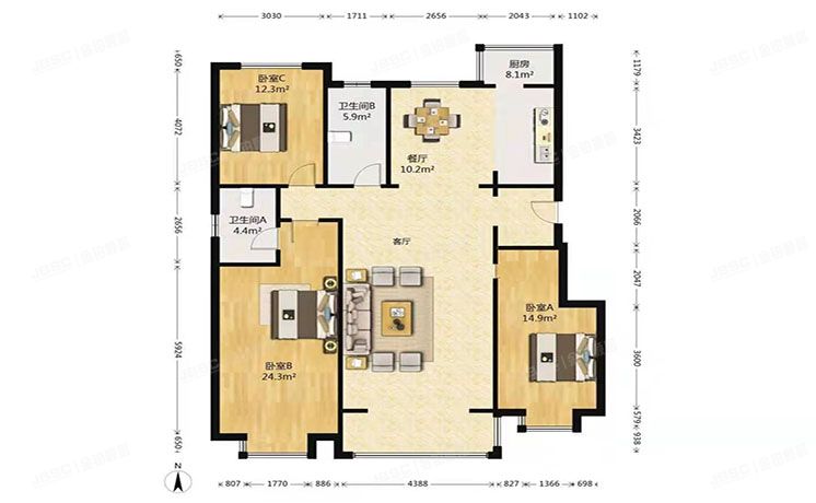 海淀区 白家疃尚峰园5号楼5层1单元602（正源尚峰尚水源墅）