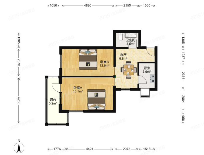 朝阳区 松榆西里15号楼2层
