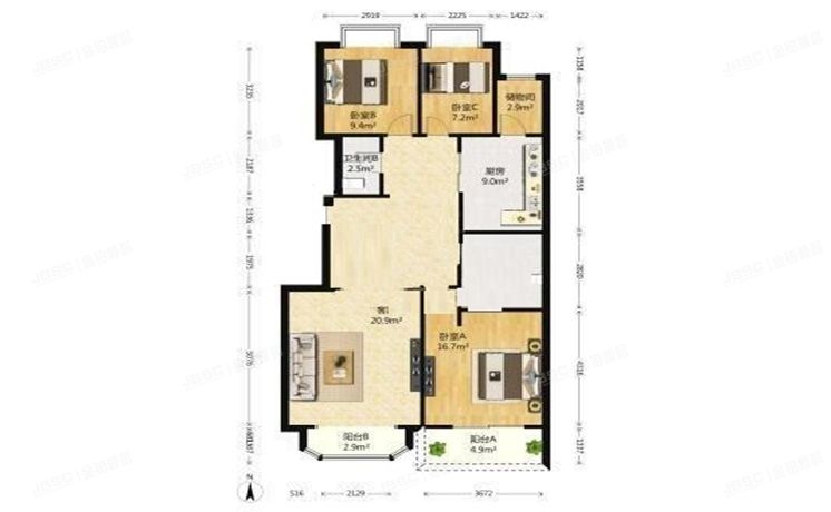 朝阳区 弘燕山水文园2号楼6层3单元601号（山水文园东园）