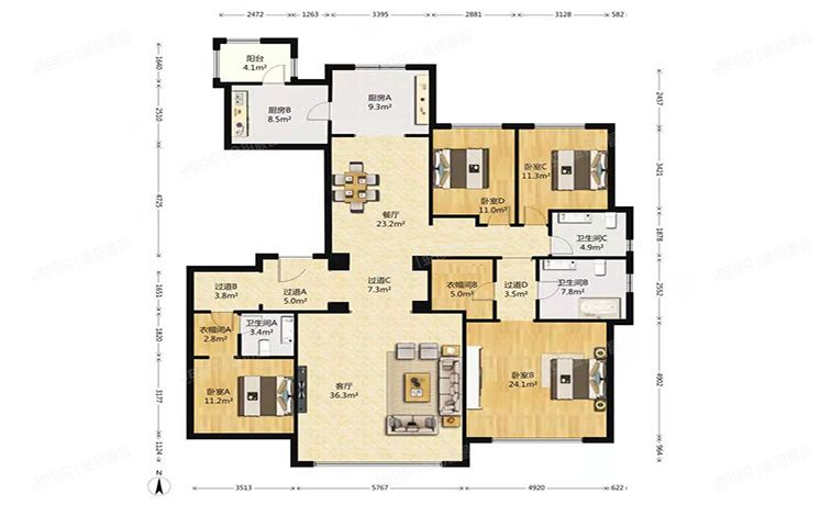 丰台区 中海九号公馆二区23号楼13层5单元1301号