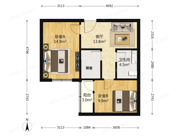丰台区 芳城园一区12号楼21层甲门2108室（芳城园一区）