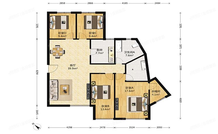 丰台区 晓月八里1号楼22层3单元2201号（沸城）