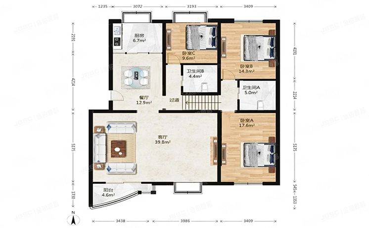 顺义区 马坡花园二区6号楼5层三单元501号（马坡花园）