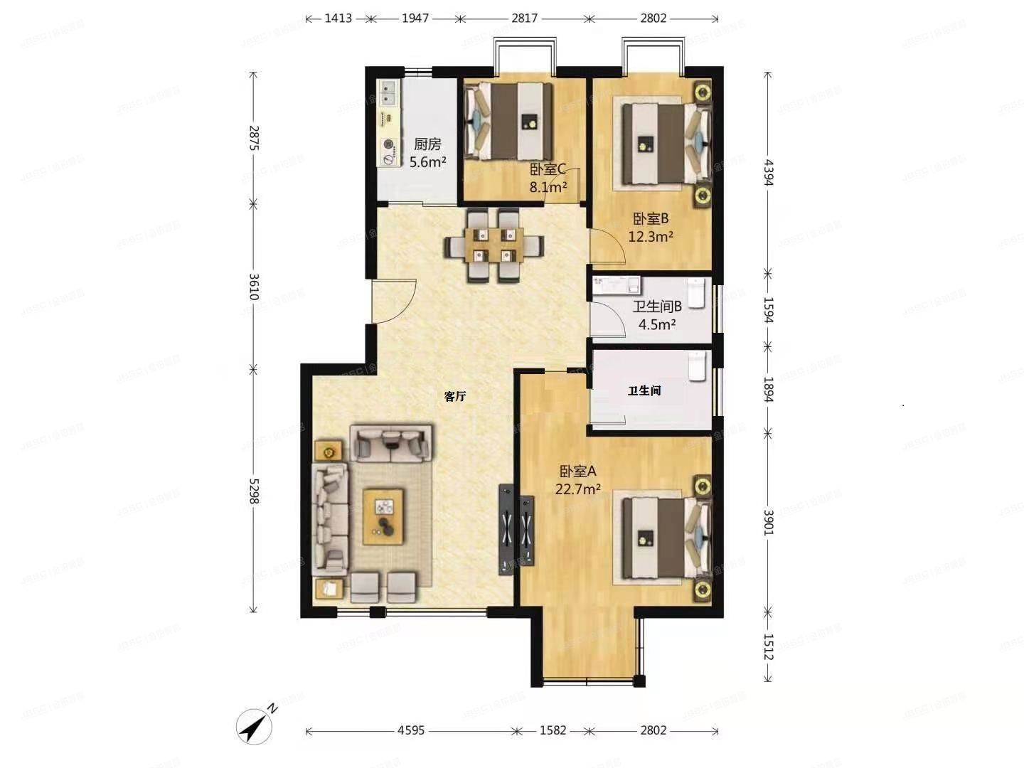 经济技术开发区 天宝园四里4号楼2层1单元201（卡尔生活馆）
