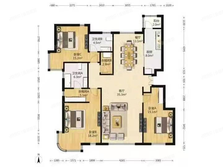 石景山区 时代花园南路23号院11号楼8层901号（璟公馆）