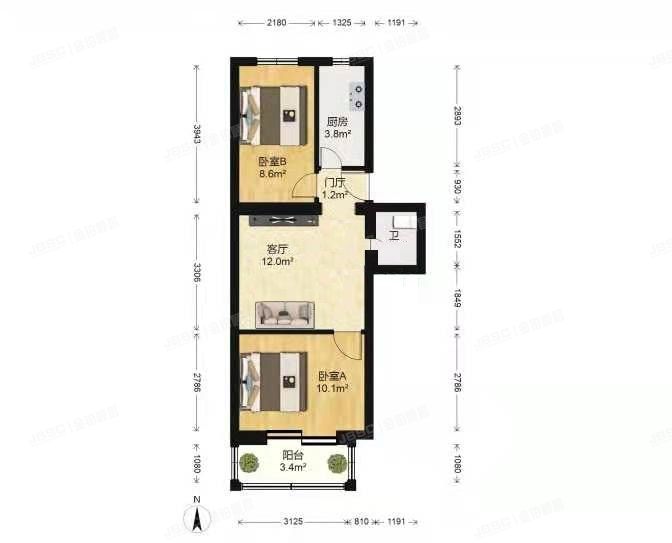 通州区 玉桥北里20号楼2层322（玉桥北里）房改房