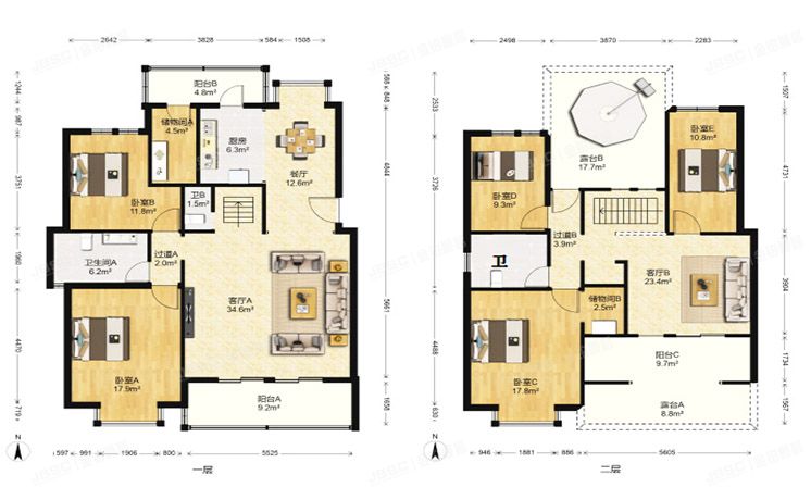 通州区 陈列馆路674号7号楼4至5层642号（至善家园）复式