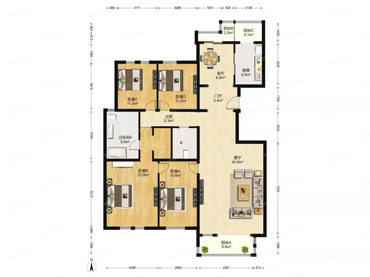 丰台区 贾家花园3号院22号楼2层2单元202（建邦华府）