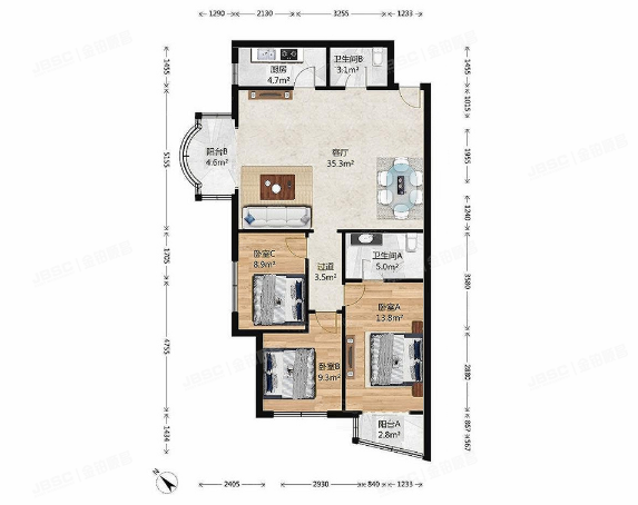 丰台区 百强大道6号院1号楼17层1707号（宝隆公寓）