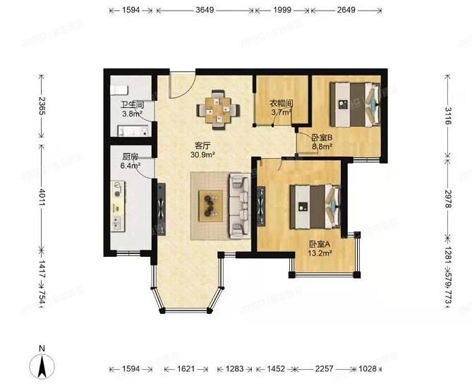 朝阳区 广渠路28号院407号楼11层1103（珠江帝景E区）