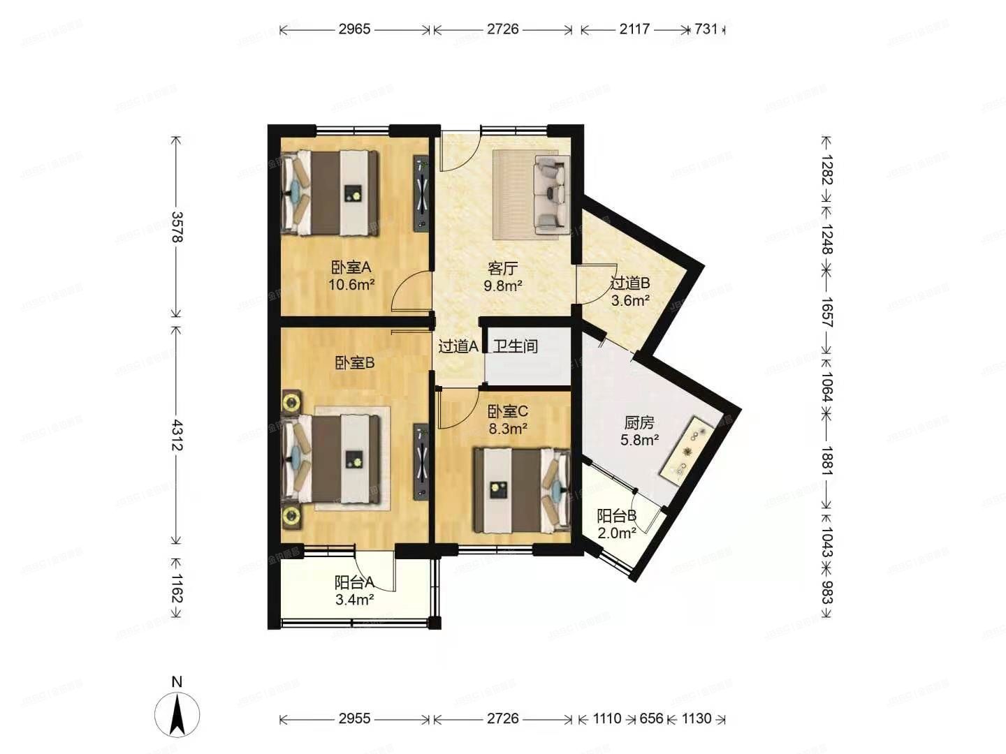 西城区 裕中西里39号楼1层1门105（裕中西里小区）