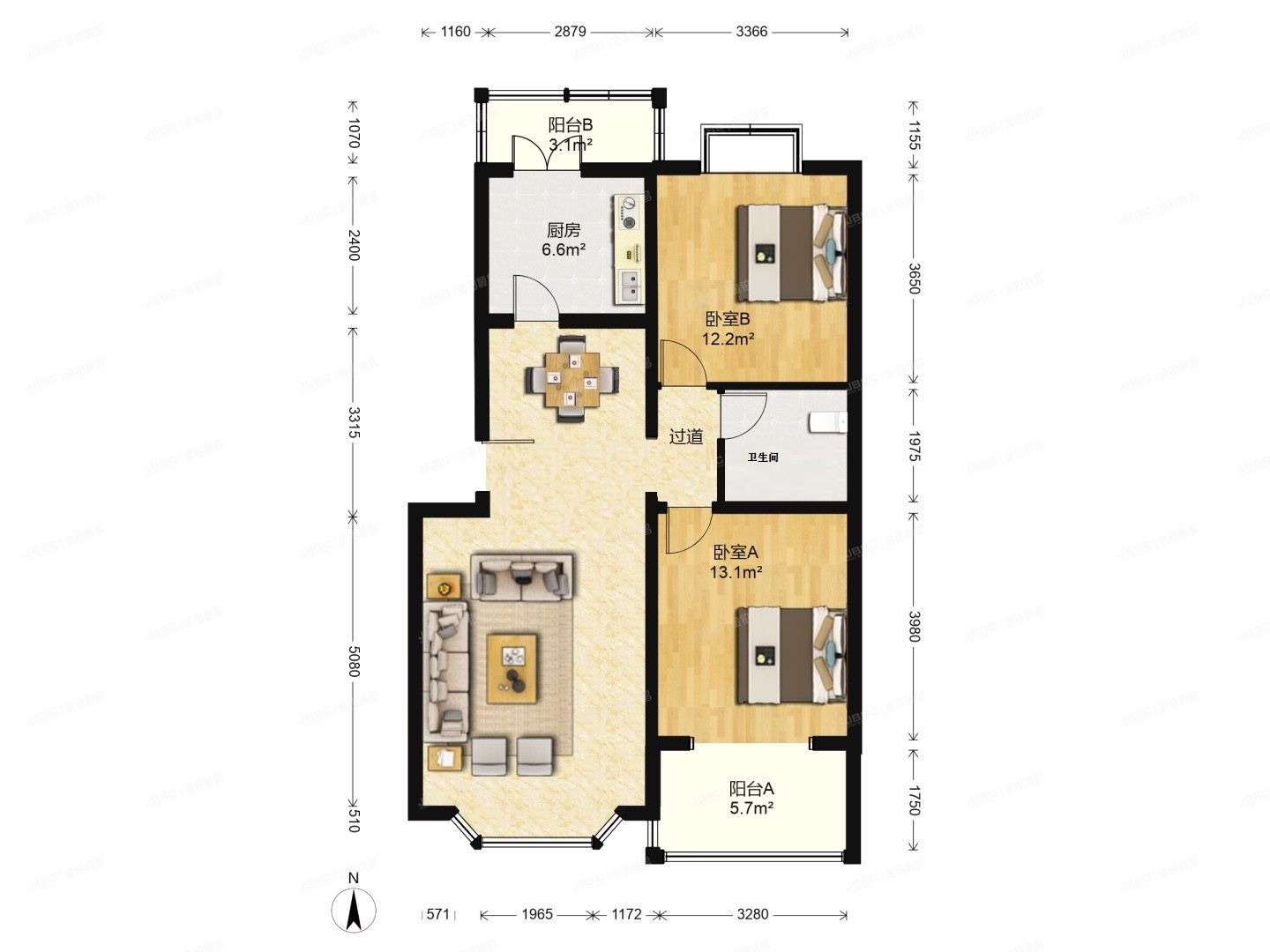 大兴区 旧宫镇美然家园4号楼6层3-602（美然绿色家园）