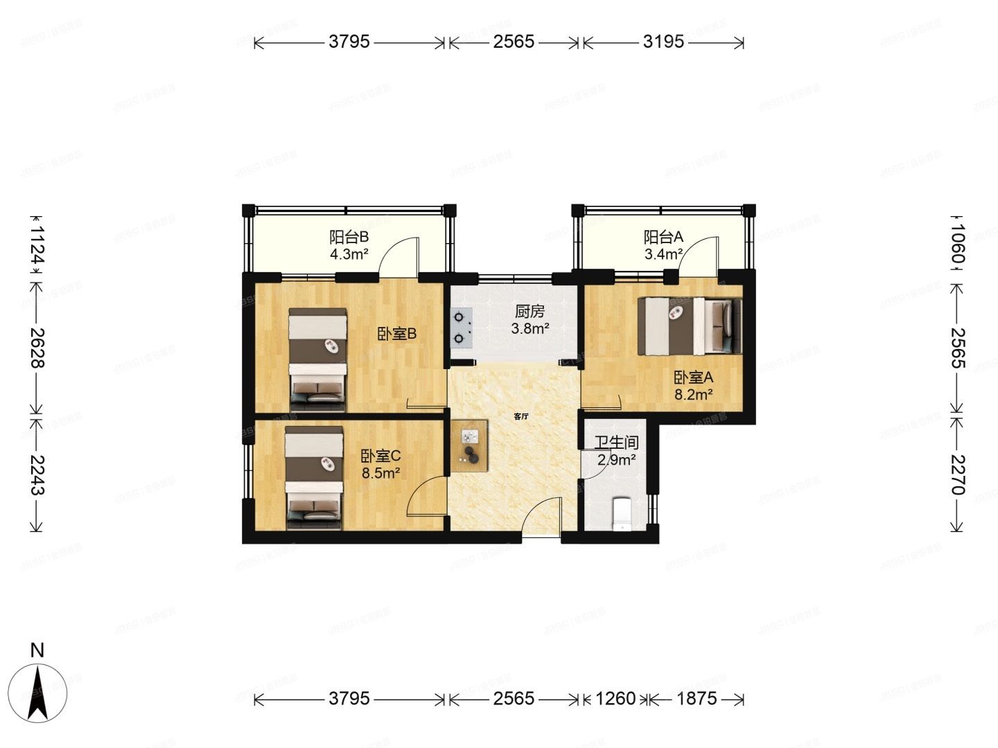 西城区 红莲中里2号楼2层2-201（红莲中里）