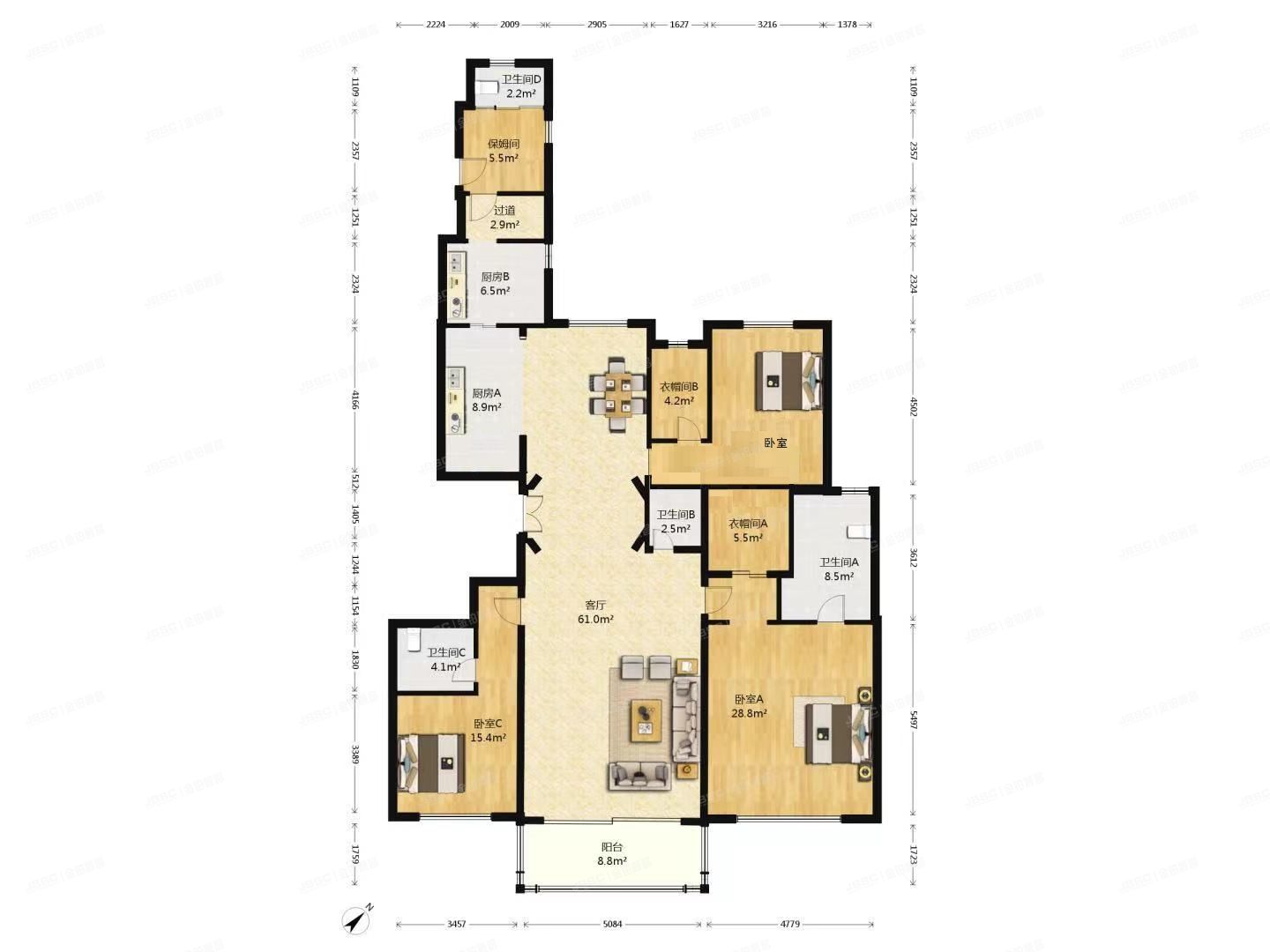 朝阳区 清林东路2号院1号楼3单元19层2206（万达大湖公馆）