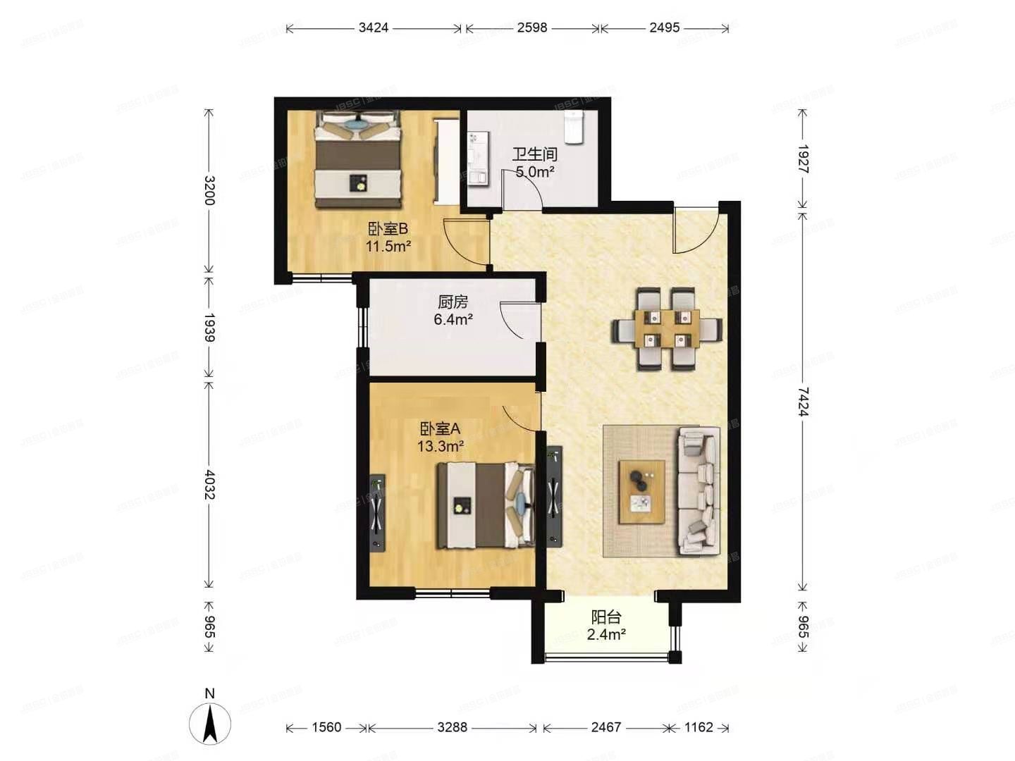 石景山区 金顶北路18院12号楼5层2单元502号（金顶阳光）限价商品房