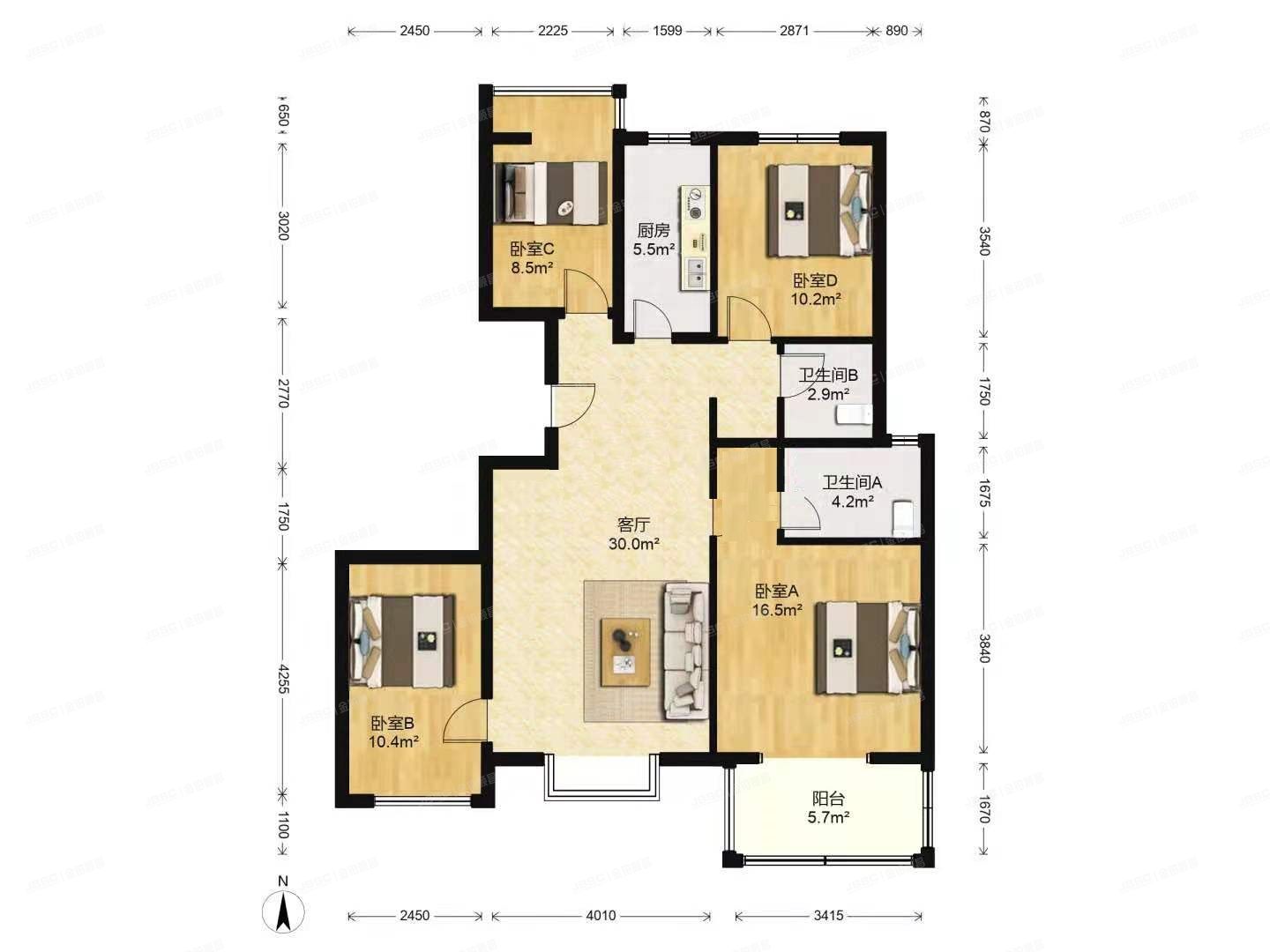 通州区 砖厂北里131号楼10层1单元1001号（金隅花石匠）
