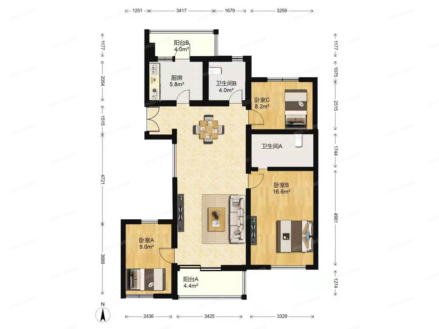 朝阳区 豆各庄5号院214号楼2层1单元202房屋90%（青青家园）