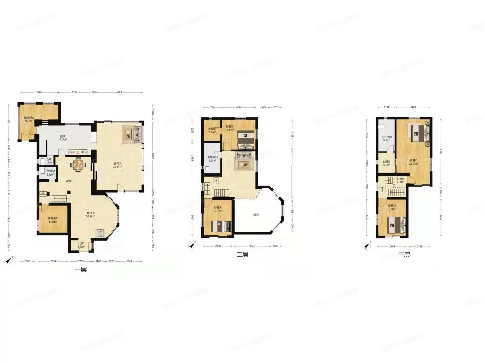 顺义区 名都园5130号1-3层  别墅
