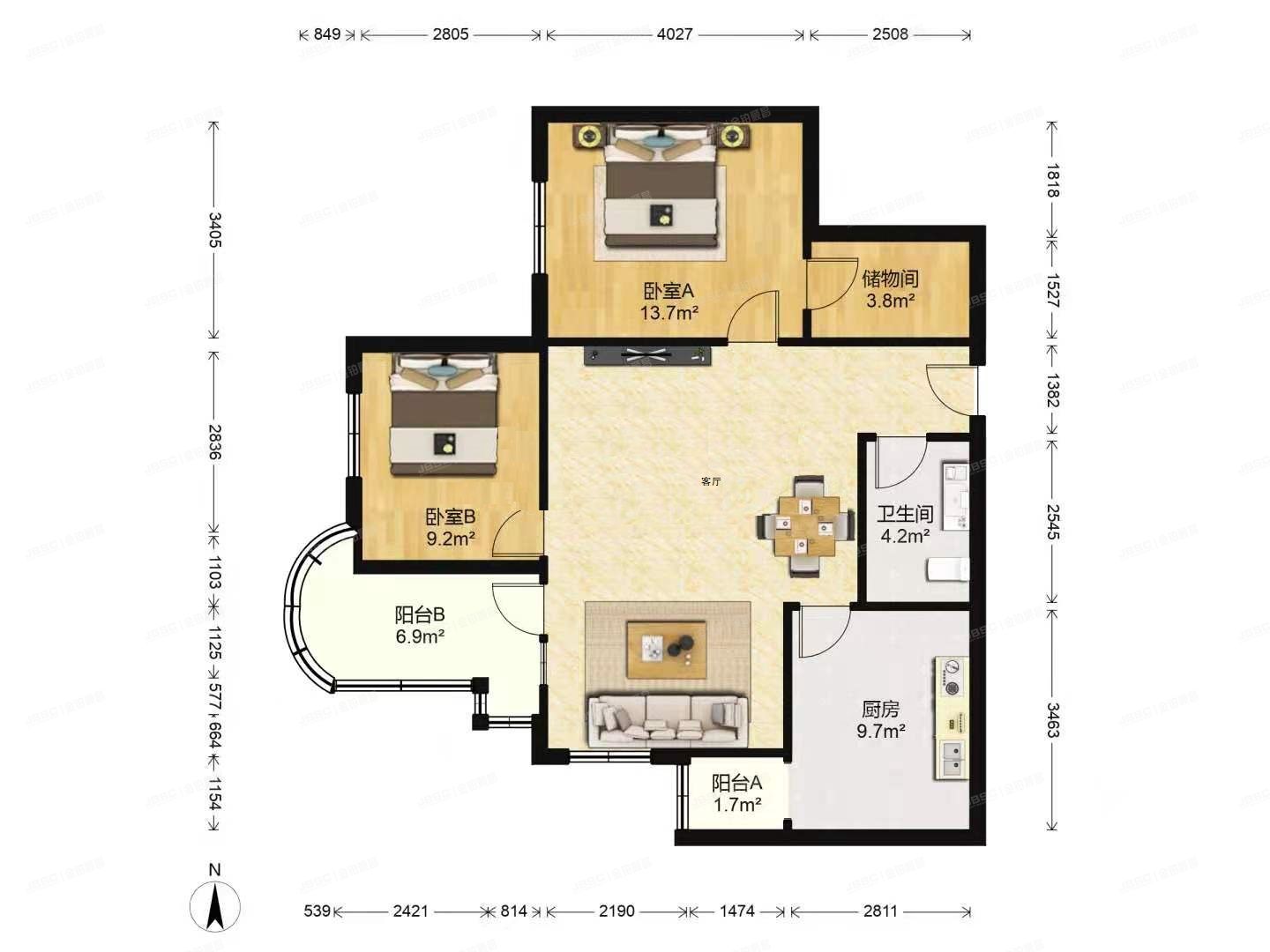 朝阳区 亚运花园1号楼18层21C