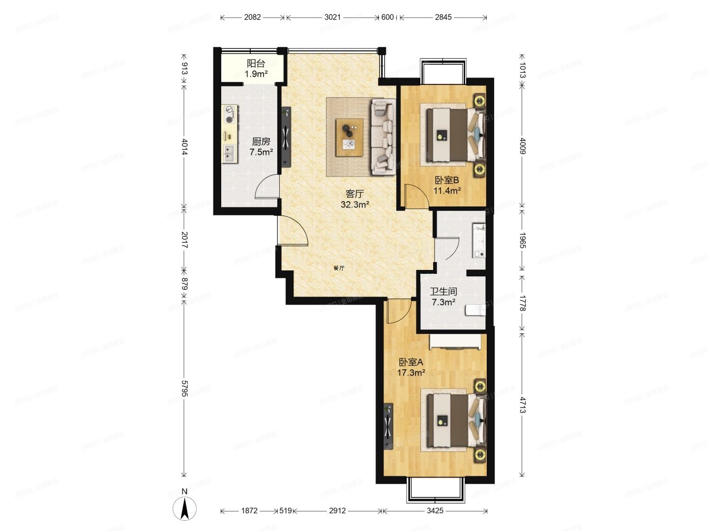 大兴区 旧宫镇幻星家园1号楼11层4-1101