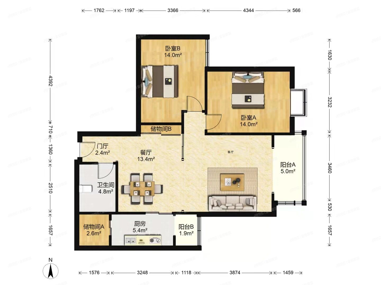 朝阳区 北苑路86号院嘉铭园二区2号楼22层2205号（嘉铭桐城）