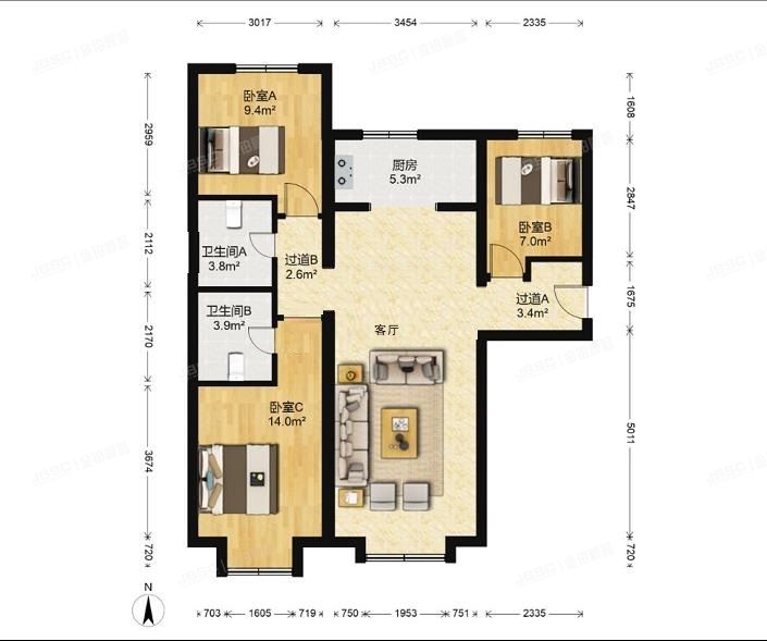 海淀区 橡林郡2号楼2单元503室