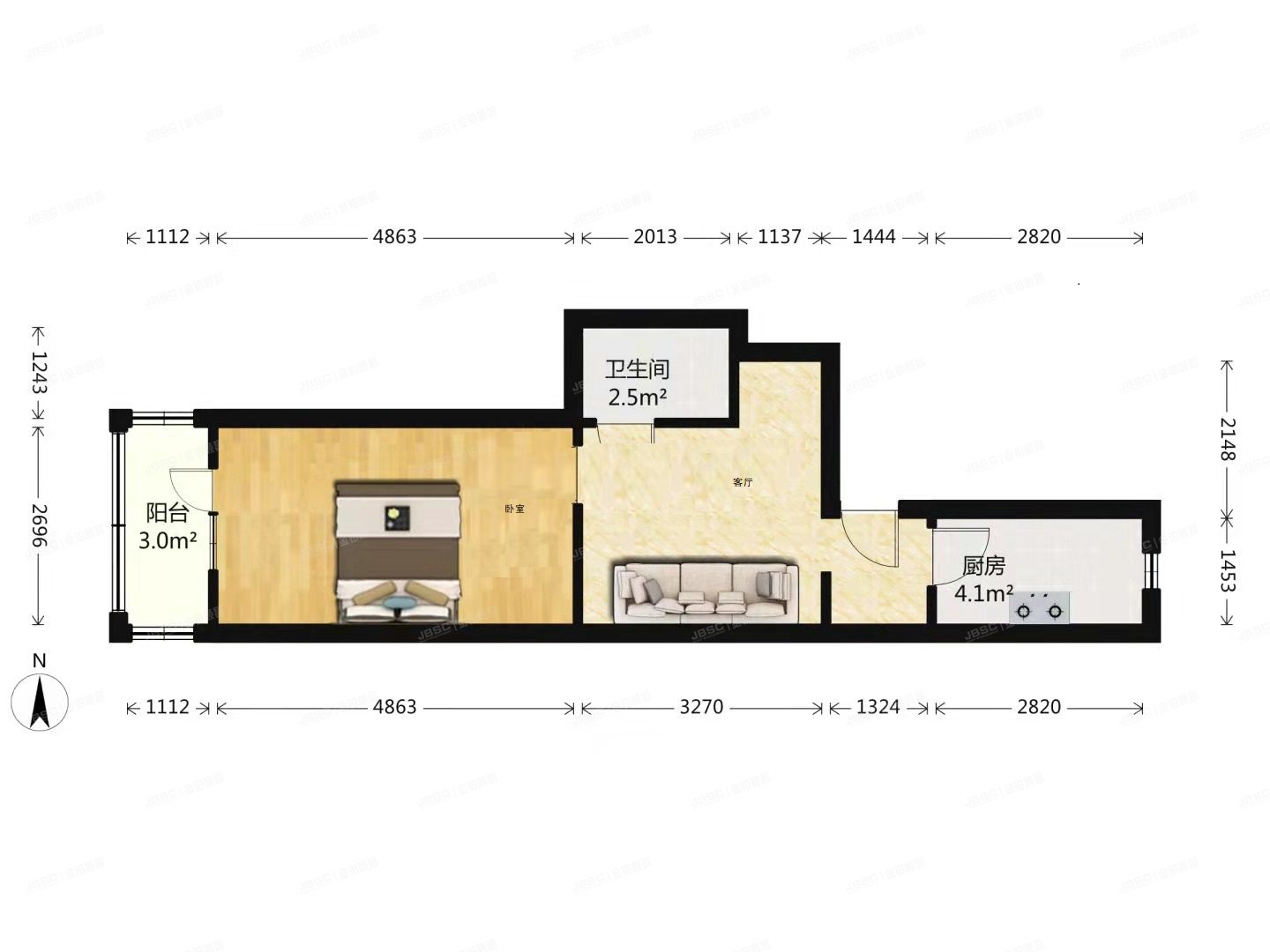 丰台区 方南家园3号楼5层2-501