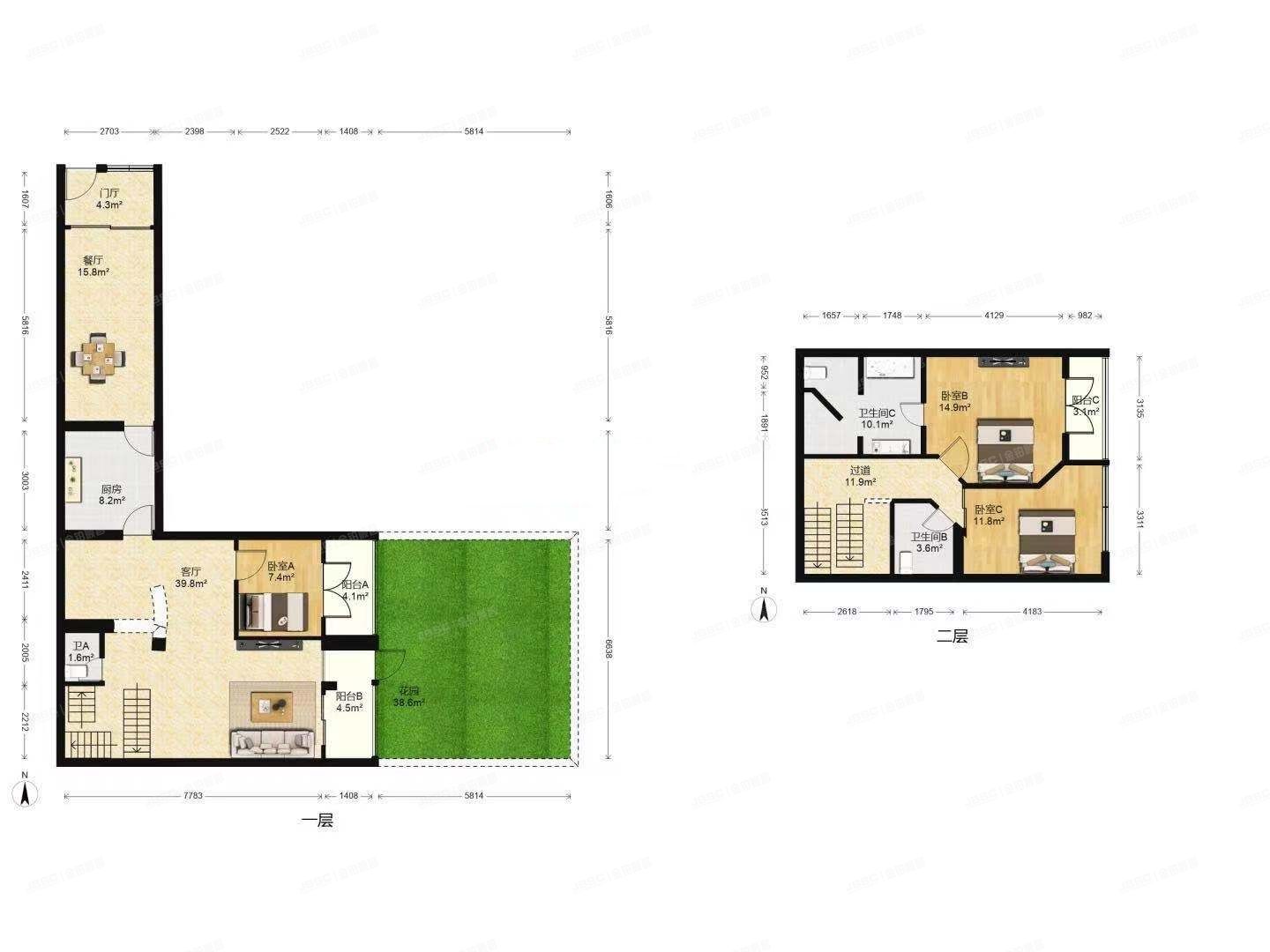 昌平区【变卖】北七家镇王府花园民泰园2号联20C号楼1至2层（王府花园）别墅