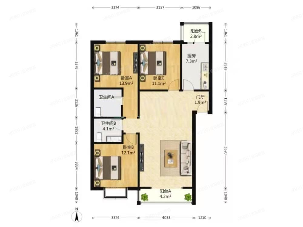 丰台区 新发地天骄俊园9号楼9层2单元902号