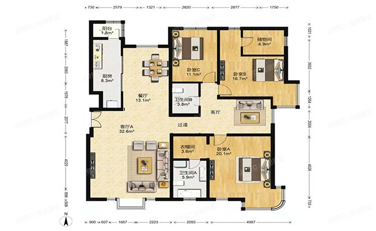 石景山区 璟公馆13号楼1002室