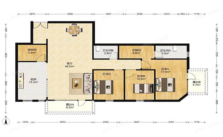 朝阳区 景园大厦3号楼2层2C